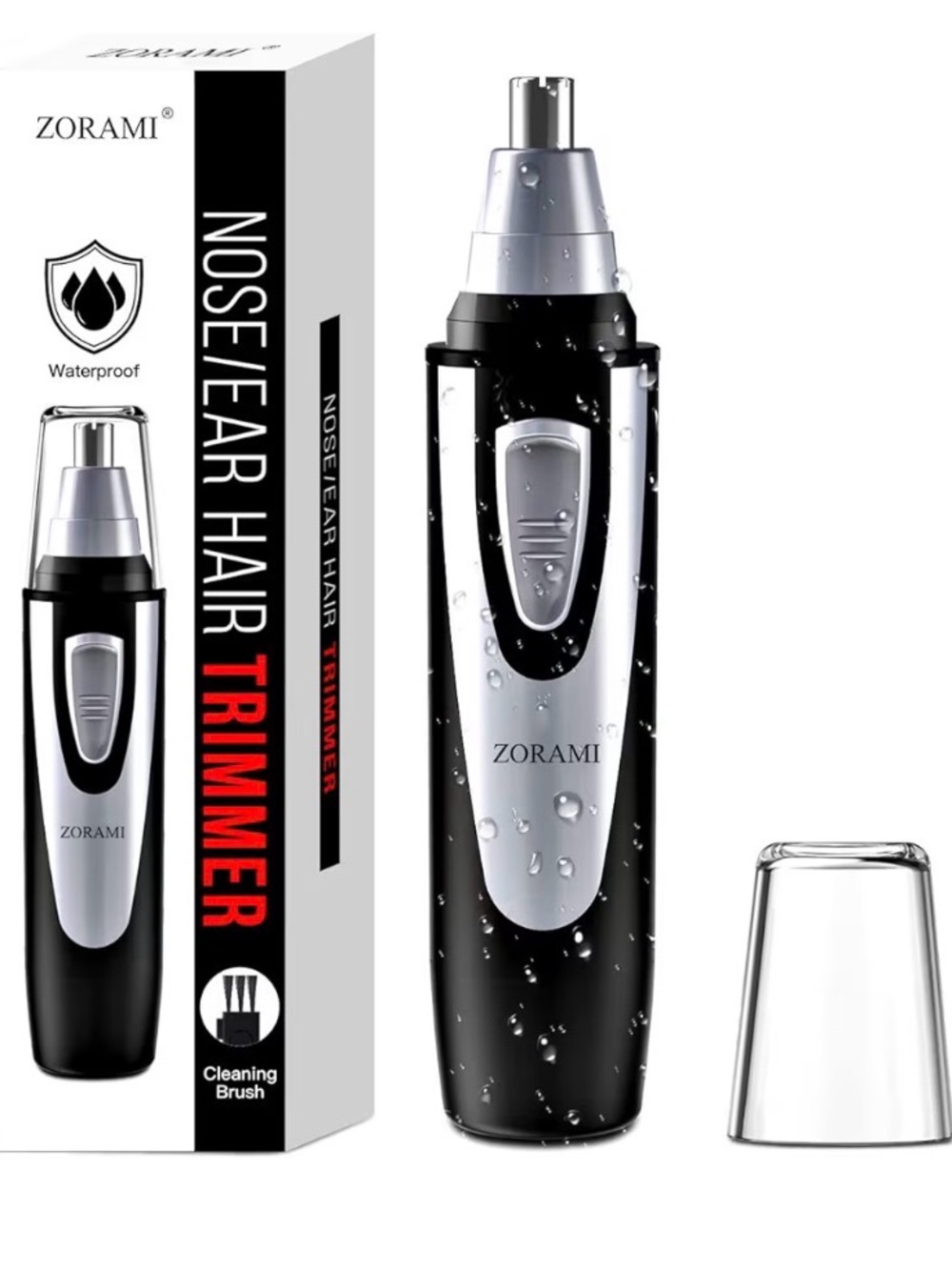 Black Nose & Ear Hair Trimmer — Waterproof Precision Groomer
